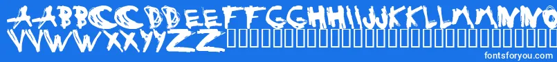 ESTUH   -fontti – valkoiset fontit sinisellä taustalla
