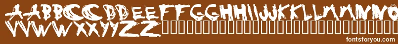 ESTUH   -fontti – valkoiset fontit ruskealla taustalla