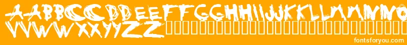 ESTUH   -fontti – valkoiset fontit oranssilla taustalla