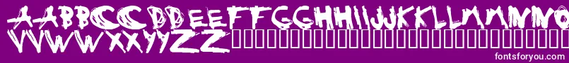 Шрифт ESTUH    – белые шрифты на фиолетовом фоне