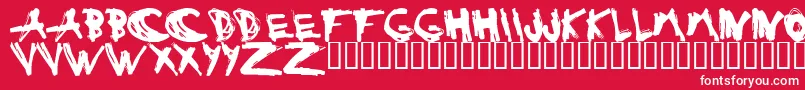ESTUH   -fontti – valkoiset fontit punaisella taustalla