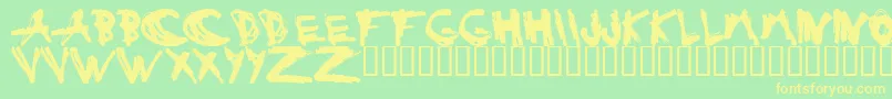 ESTUH   -fontti – keltaiset fontit vihreällä taustalla