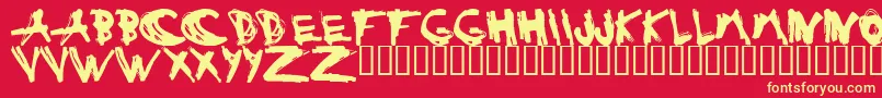 フォントESTUH    – 黄色の文字、赤い背景