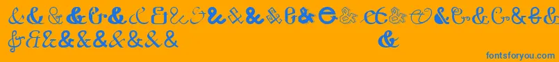 etaday free export Font – Blue Fonts on Orange Background