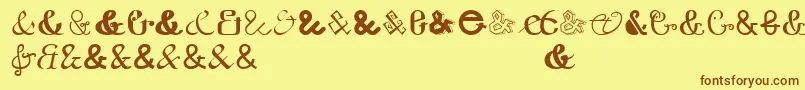 etaday free export Font – Brown Fonts on Yellow Background