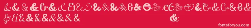 etaday free export Font – Pink Fonts on Red Background