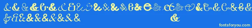 etaday free export Font – Yellow Fonts on Blue Background