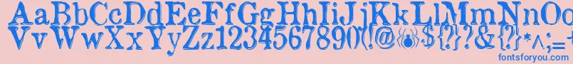 etaoin shrdlu Font – Blue Fonts on Pink Background