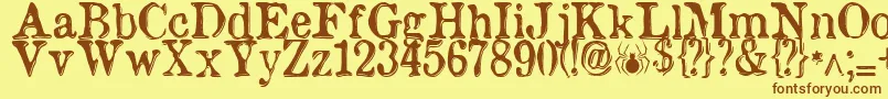 etaoin shrdlu Font – Brown Fonts on Yellow Background