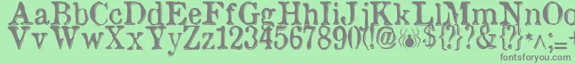 フォントetaoin shrdlu – 緑の背景に灰色の文字