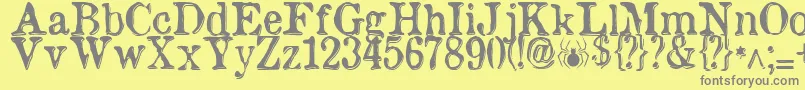 etaoin shrdlu Font – Gray Fonts on Yellow Background