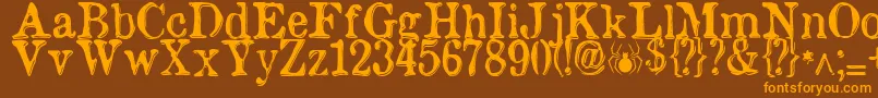 etaoin shrdlu Font – Orange Fonts on Brown Background