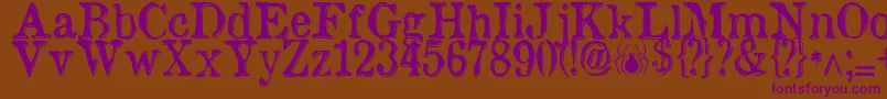 etaoin shrdlu Font – Purple Fonts on Brown Background