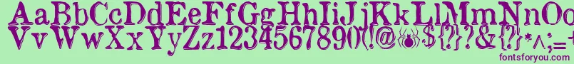 etaoin shrdlu Font – Purple Fonts on Green Background