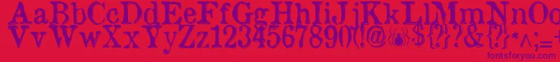 etaoin shrdlu Font – Purple Fonts on Red Background