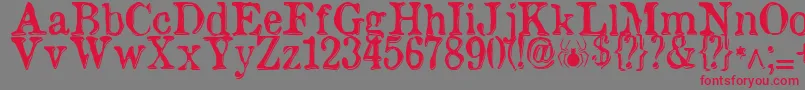 etaoin shrdlu Font – Red Fonts on Gray Background