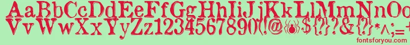 etaoin shrdlu Font – Red Fonts on Green Background