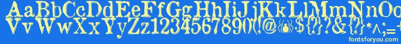 etaoin shrdlu Font – Yellow Fonts on Blue Background