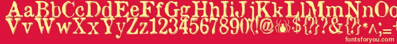 etaoin shrdlu Font – Yellow Fonts on Red Background