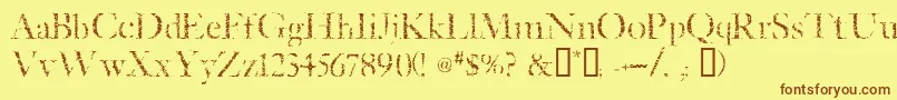 ETCHED   Font – Brown Fonts on Yellow Background