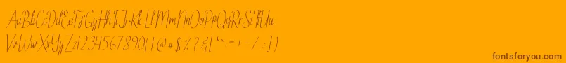 EthelyneItalic-Schriftart – Braune Schriften auf orangefarbenem Hintergrund