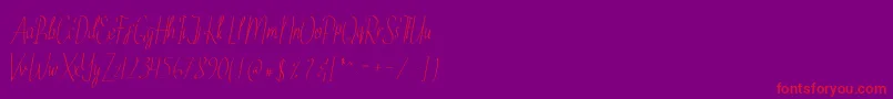 EthelyneItalic Font – Red Fonts on Purple Background