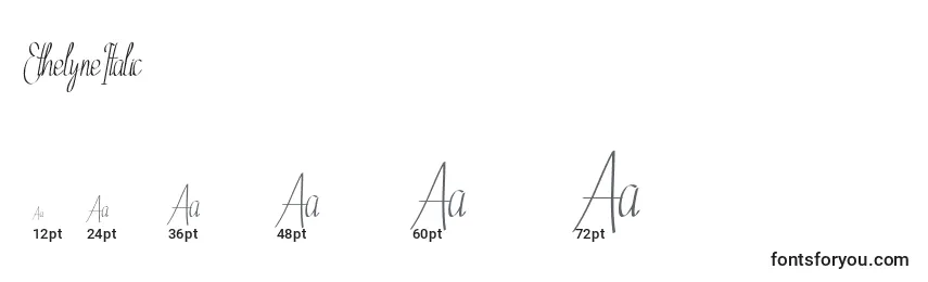 EthelyneItalic Font Sizes