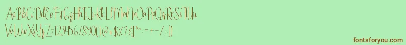 EthelyneRegular Font – Brown Fonts on Green Background