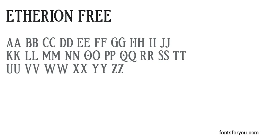 A fonte Etherion FREE – alfabeto, números, caracteres especiais