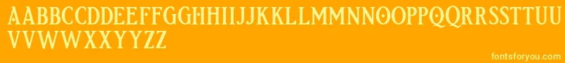 Fonte Etherion FREE – fontes amarelas em um fundo laranja