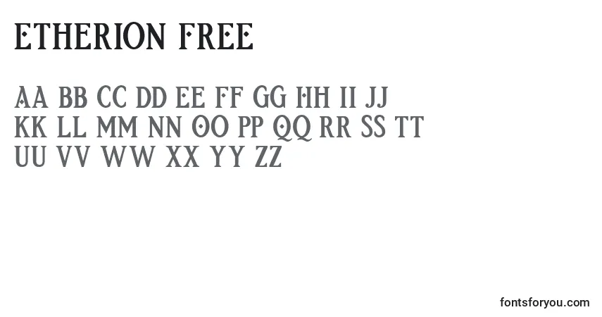 A fonte Etherion FREE (126126) – alfabeto, números, caracteres especiais