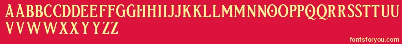 Etherion FREE Font – Yellow Fonts on Red Background