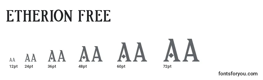 Размеры шрифта Etherion FREE (126126)