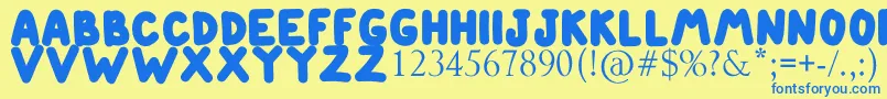 ETIENNE Font – Blue Fonts on Yellow Background