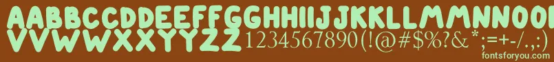 ETIENNE-fontti – vihreät fontit ruskealla taustalla