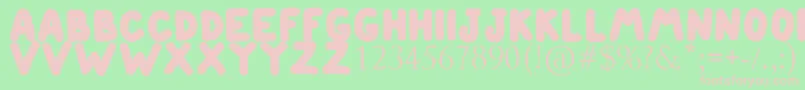 ETIENNE-fontti – vaaleanpunaiset fontit vihreällä taustalla