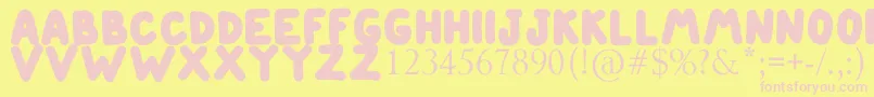 ETIENNE-fontti – vaaleanpunaiset fontit keltaisella taustalla