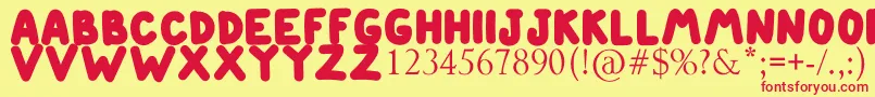 ETIENNE-fontti – punaiset fontit keltaisella taustalla