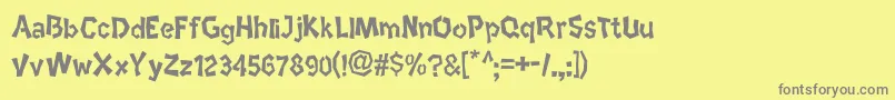 フォントEtnico – 黄色の背景に灰色の文字