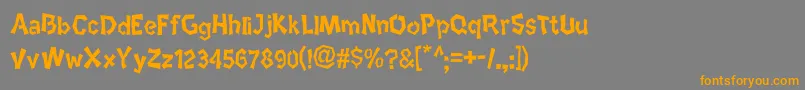 フォントEtnico – オレンジの文字は灰色の背景にあります。