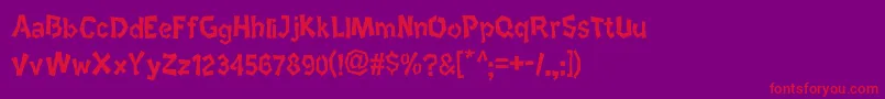 Etnico-Schriftart – Rote Schriften auf violettem Hintergrund