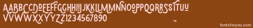 Czcionka Eudora – różowe czcionki na brązowym tle
