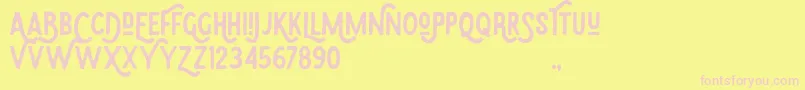 Eudora Font – Pink Fonts on Yellow Background