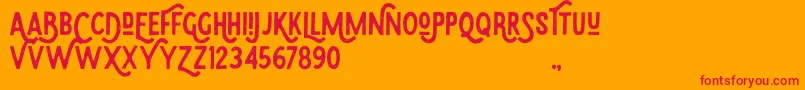 Eudora Font – Red Fonts on Orange Background
