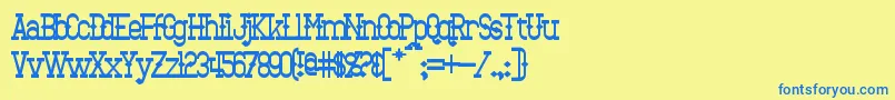 フォントBantorainBold – 青い文字が黄色の背景にあります。