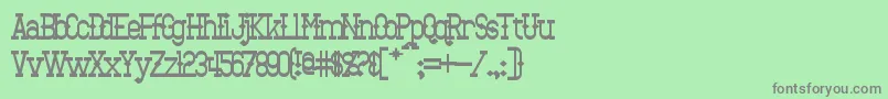 フォントBantorainBold – 緑の背景に灰色の文字