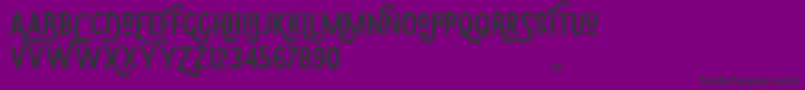 Czcionka Eudora – czarne czcionki na fioletowym tle