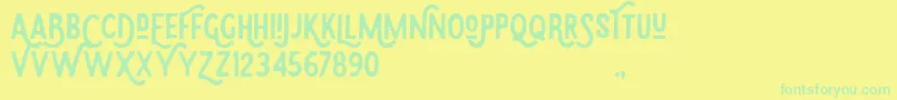 Eudora-Schriftart – Grüne Schriften auf gelbem Hintergrund