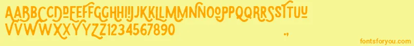 fuente Eudora – Fuentes Naranjas Sobre Fondo Amarillo