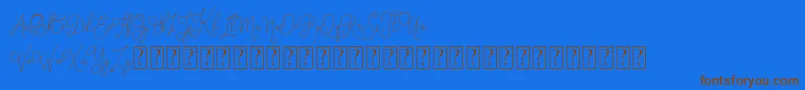 Eufora   Personal Use Font – Brown Fonts on Blue Background